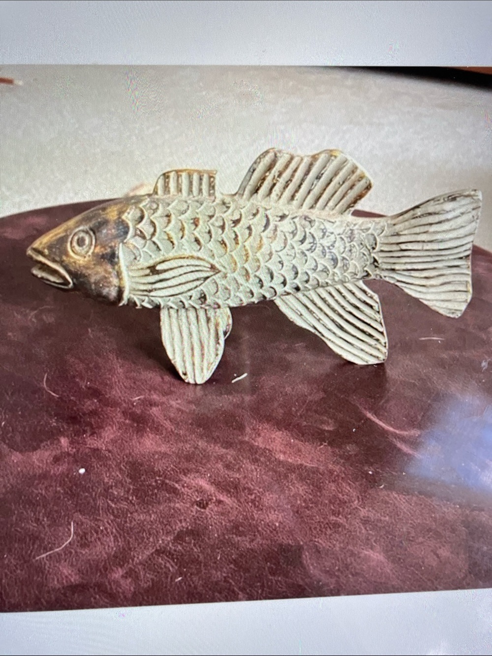 Decorative Ceramic Fish Figurine - wood